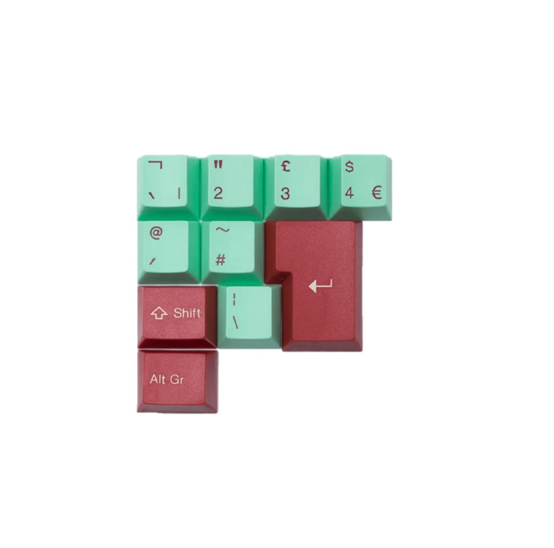Tai-Hao Abs Keyset-Cubic 10 Uk Add-On - Mint/Red - أكسسوار لوحة مفاتيح